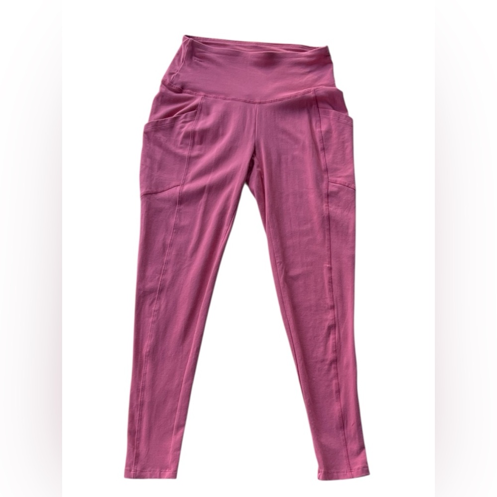 ZENANA WOMENS PINK LEGGINGS WITH  SIDE POCKETS SIZE MEDIUM